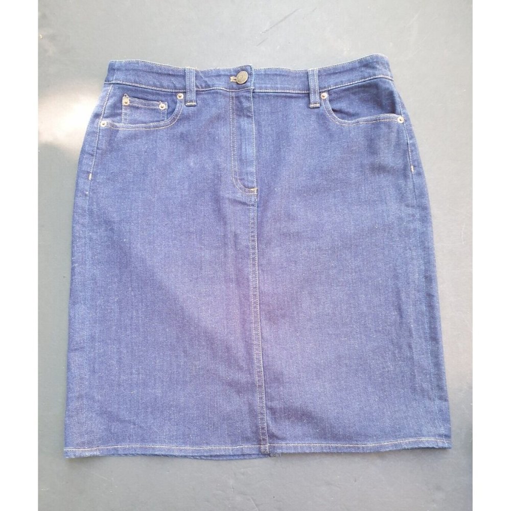 J Crew Indigo Denim Blue Jean Skirt Size 31 / 12